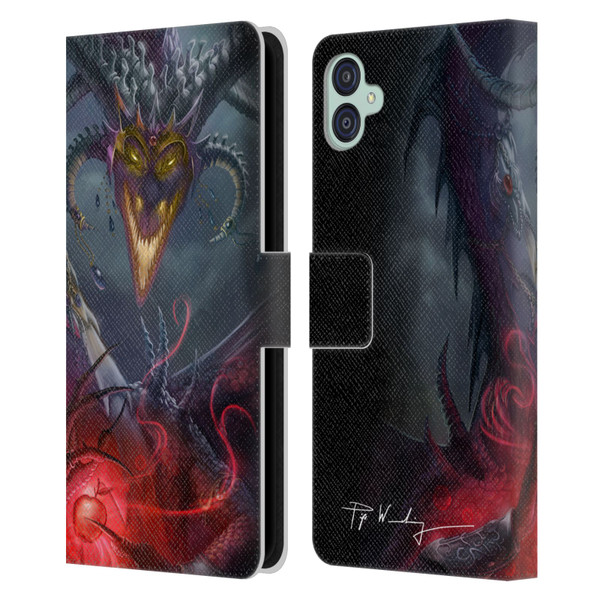 Piya Wannachaiwong Black Dragons Enchanted Leather Book Wallet Case Cover For Samsung Galaxy M04 5G / A04e