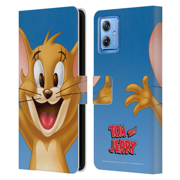 Tom and Jerry Full Face Jerry Leather Book Wallet Case Cover For Motorola Moto G54 5G