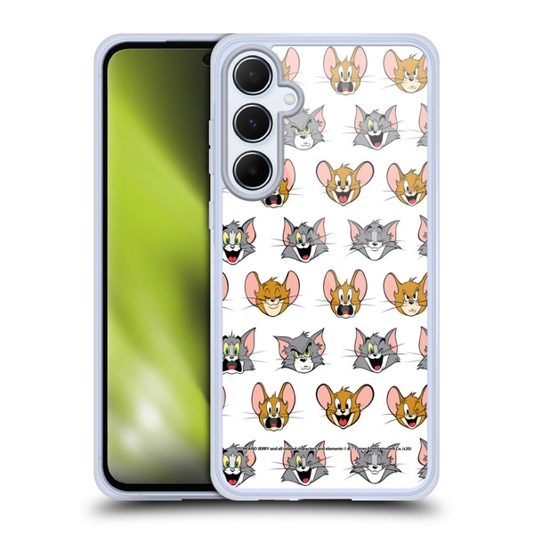 Tom and Jerry Patterns Expressions Soft Gel Case for Samsung Galaxy A55 5G