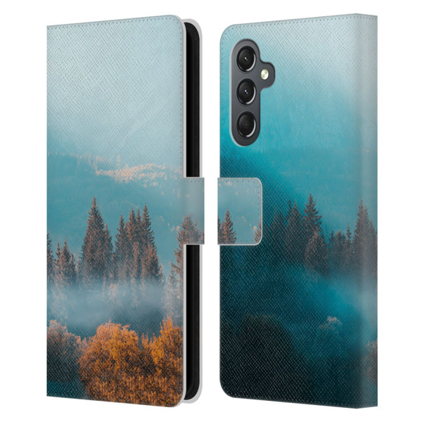 Patrik Lovrin Magical Foggy Landscape Autumn Forest Leather Book Wallet Case Cover For Samsung Galaxy A25 5G