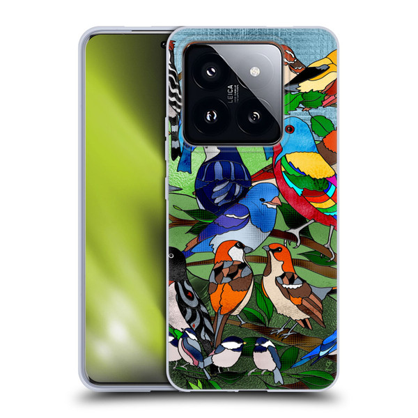 Suzan Lind Birds Stained Glass Soft Gel Case for Xiaomi 14 Pro