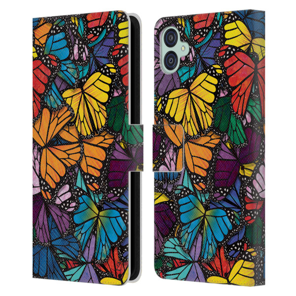 Suzan Lind Butterflies Monarch Leather Book Wallet Case Cover For Samsung Galaxy M04 5G / A04e