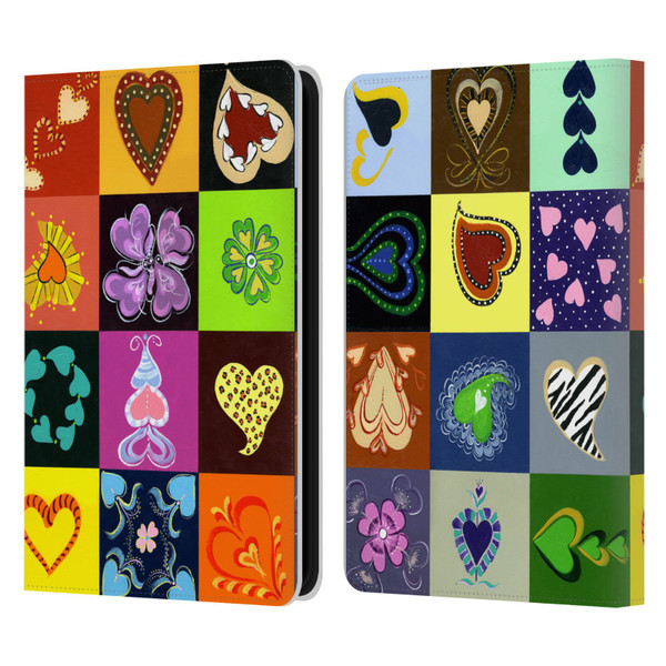 Suzan Lind Colours & Patterns Heart Quilt Leather Book Wallet Case Cover For Amazon Kindle 11th Gen 6in 2022