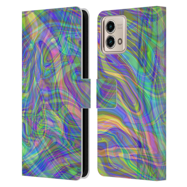 Suzan Lind Colours & Patterns Iridescent Abstract Leather Book Wallet Case Cover For Motorola Moto G Stylus 5G 2023