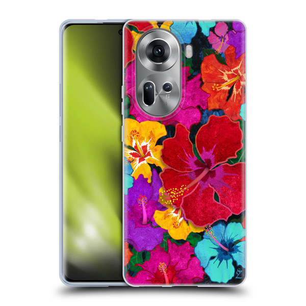 Suzan Lind Colours & Patterns Tropical Hibiscus Soft Gel Case for OPPO Reno11