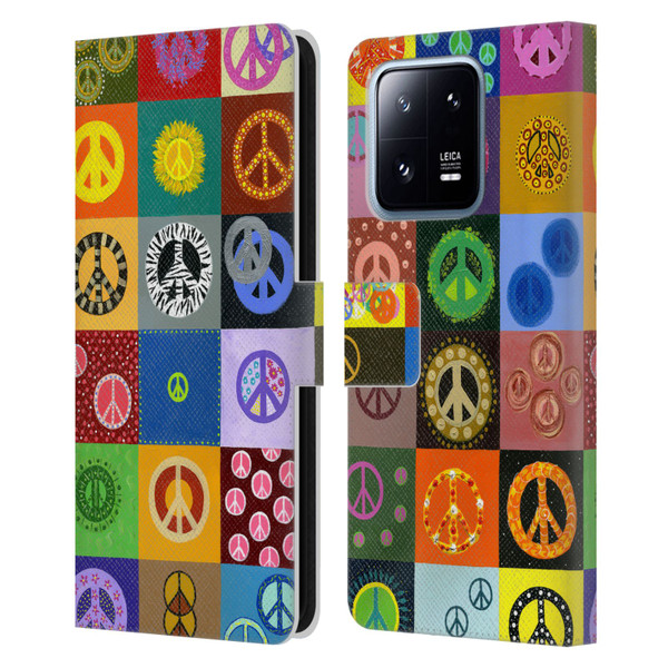 Suzan Lind Colours & Patterns Peace Quilt Leather Book Wallet Case Cover For Xiaomi 13 Pro 5G