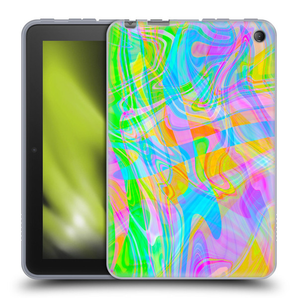 Suzan Lind Marble Abstract Rainbow Soft Gel Case for Amazon Fire 7 2022