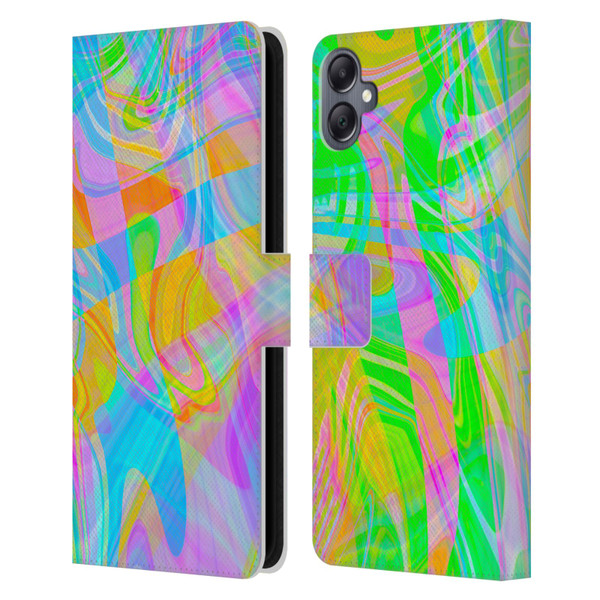 Suzan Lind Marble Abstract Rainbow Leather Book Wallet Case Cover For Samsung Galaxy A05