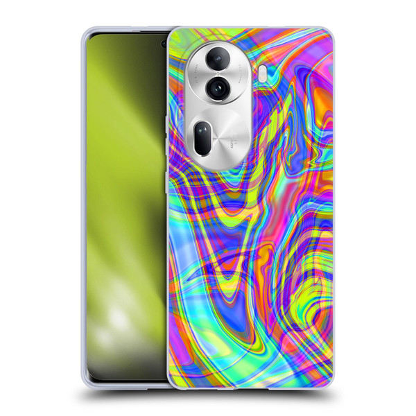Suzan Lind Marble Illusion Rainbow Soft Gel Case for OPPO Reno11 Pro