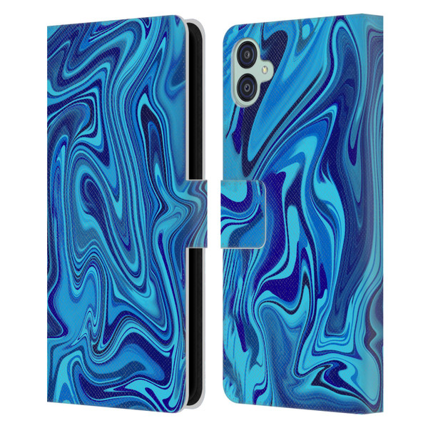 Suzan Lind Marble Blue Leather Book Wallet Case Cover For Samsung Galaxy M04 5G / A04e