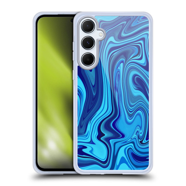 Suzan Lind Marble Blue Soft Gel Case for Samsung Galaxy A55 5G