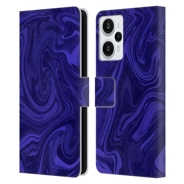 Suzan Lind Marble Indigo Leather Book Wallet Case Cover For Xiaomi Redmi Note 12T