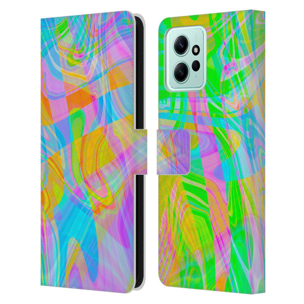 Suzan Lind Marble Abstract Rainbow Leather Book Wallet Case Cover For Xiaomi Redmi 12
