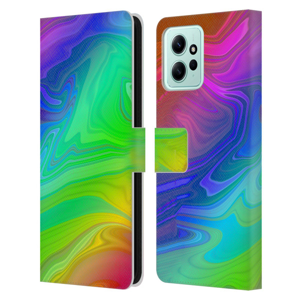 Suzan Lind Marble Rainbow Leather Book Wallet Case Cover For Xiaomi Redmi 12