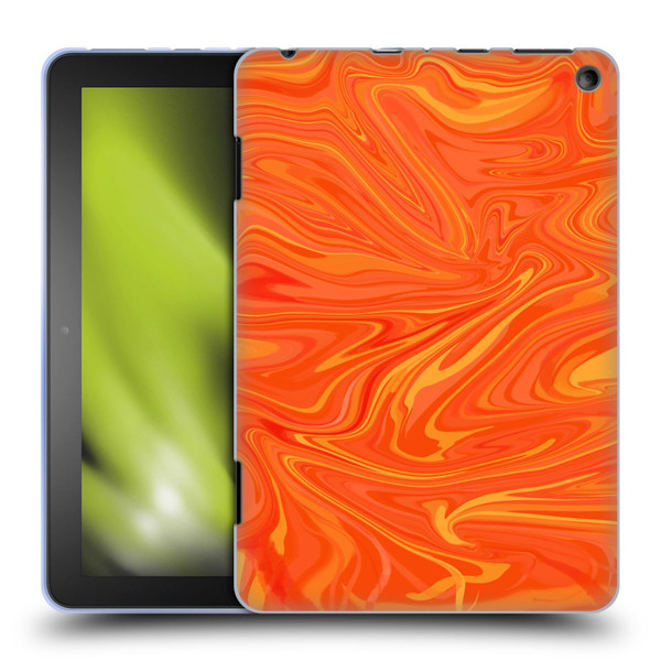 Suzan Lind Marble 2 Honey Orange Soft Gel Case for Amazon Fire HD 8/Fire HD 8 Plus 2020