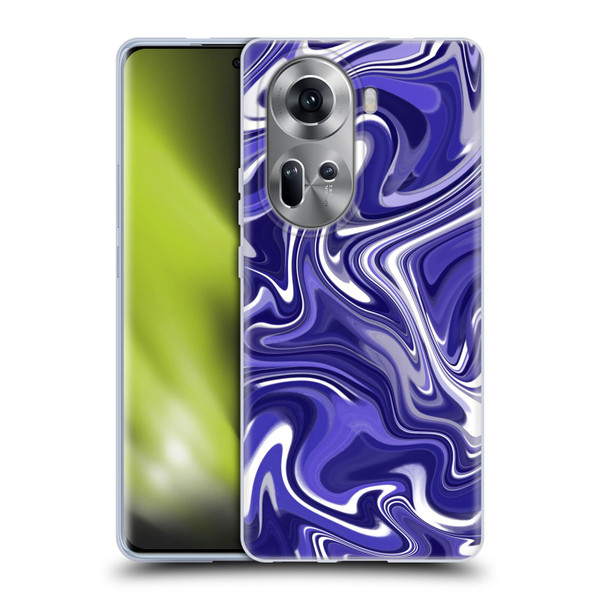 Suzan Lind Marble 2 Dark Violet Soft Gel Case for OPPO Reno11