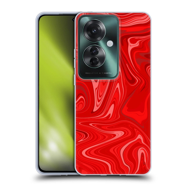 Suzan Lind Marble 2 Red Soft Gel Case for OPPO Reno11 F 5G / F25 Pro 5G