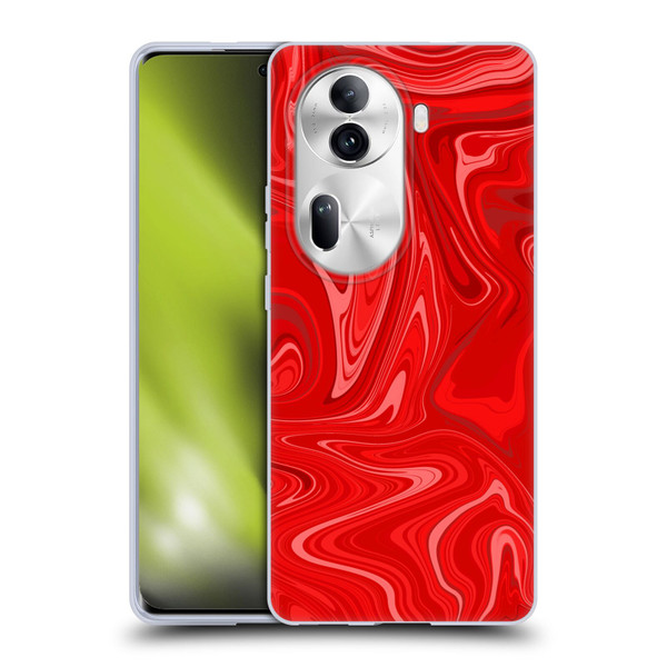 Suzan Lind Marble 2 Red Soft Gel Case for OPPO Reno11 Pro