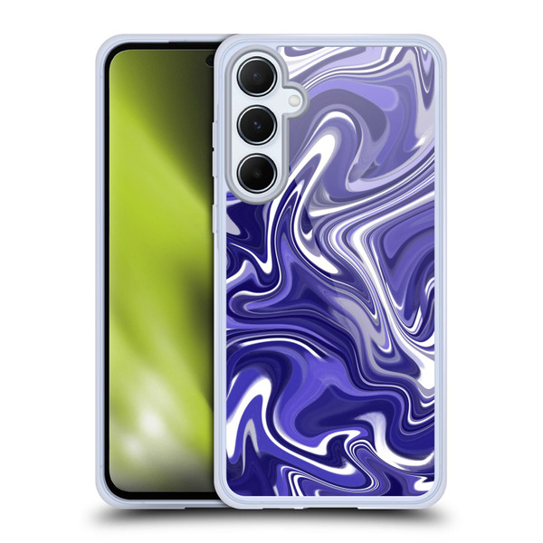 Suzan Lind Marble 2 Dark Violet Soft Gel Case for Samsung Galaxy A55 5G