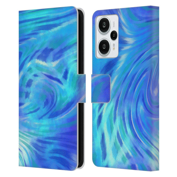 Suzan Lind Tie Dye 2 Deep Blue Leather Book Wallet Case Cover For Xiaomi Redmi Note 12T