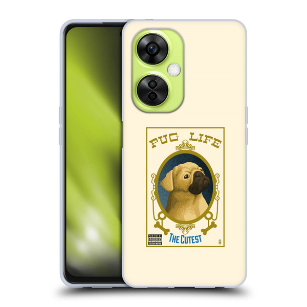 Lantern Press Dog Collection Pug Life Soft Gel Case for OnePlus Nord CE 3 Lite 5G
