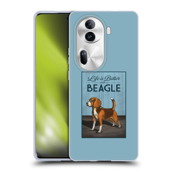 Lantern Press Dog Collection Beagle Soft Gel Case for OPPO Reno11 Pro