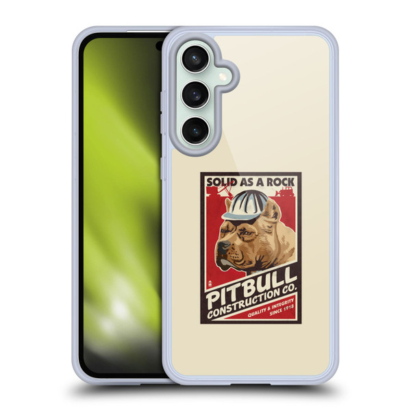 Lantern Press Dog Collection Pitbull Construction Soft Gel Case for Samsung Galaxy S23 FE 5G