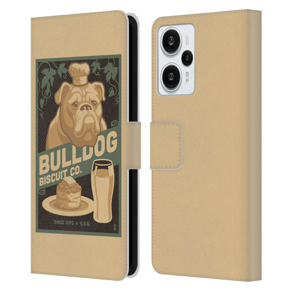 Lantern Press Dog Collection Bulldog Leather Book Wallet Case Cover For Xiaomi Redmi Note 12T