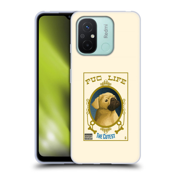 Lantern Press Dog Collection Pug Life Soft Gel Case for Xiaomi Redmi 12C
