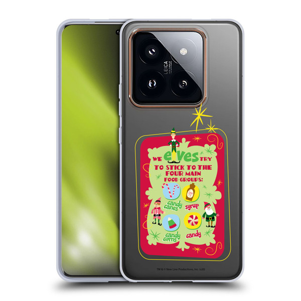Elf Movie Graphics 1 Food Groups Soft Gel Case for Xiaomi 14 Pro