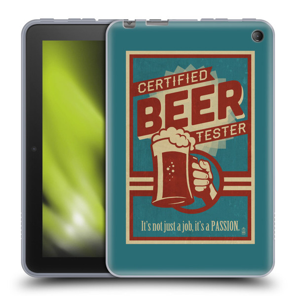 Lantern Press Man Cave Beer Tester Soft Gel Case for Amazon Fire 7 2022