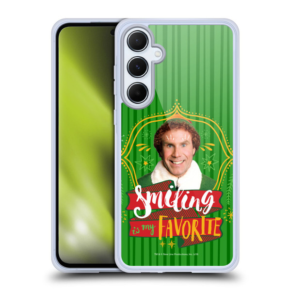 Elf Movie Graphics 2 Smiling Is My favorite Soft Gel Case for Samsung Galaxy A55 5G