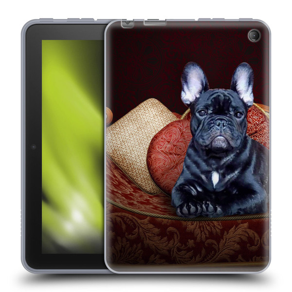 Klaudia Senator French Bulldog 2 Classic Couch Soft Gel Case for Amazon Fire 7 2022