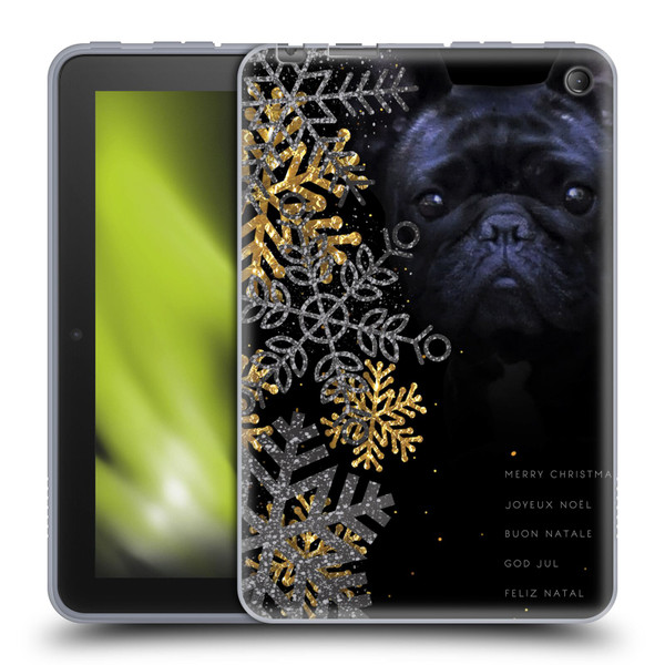 Klaudia Senator French Bulldog 2 Snow Flakes Soft Gel Case for Amazon Fire 7 2022