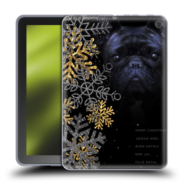 Klaudia Senator French Bulldog 2 Snow Flakes Soft Gel Case for Amazon Fire HD 8/Fire HD 8 Plus 2020