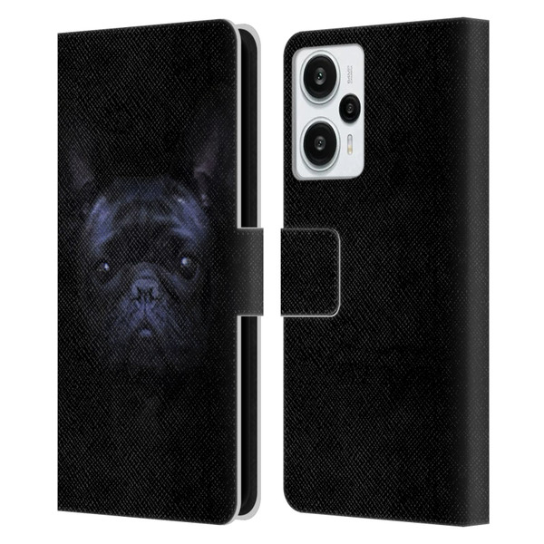 Klaudia Senator French Bulldog 2 Darkness Leather Book Wallet Case Cover For Xiaomi Redmi Note 12T