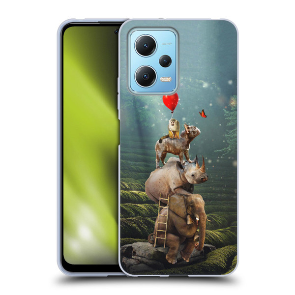 Klaudia Senator French Bulldog 2 Friends Reaching Butterfly Soft Gel Case for Xiaomi Redmi Note 12 5G