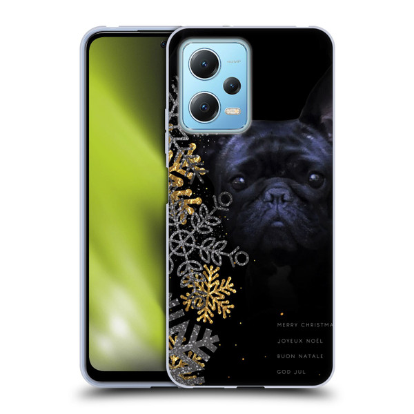 Klaudia Senator French Bulldog 2 Snow Flakes Soft Gel Case for Xiaomi Redmi Note 12 5G