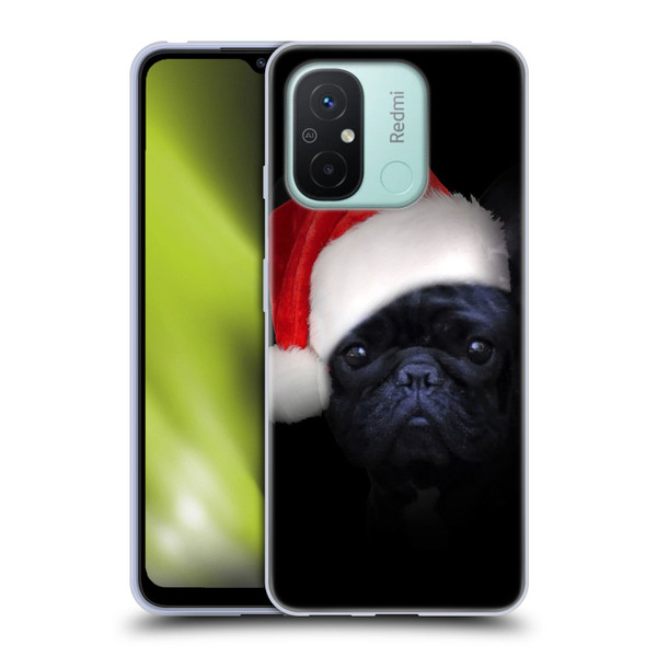 Klaudia Senator French Bulldog 2 Christmas Hat Soft Gel Case for Xiaomi Redmi 12C