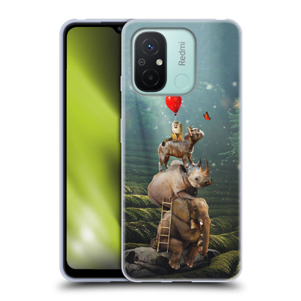 Klaudia Senator French Bulldog 2 Friends Reaching Butterfly Soft Gel Case for Xiaomi Redmi 12C