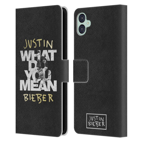 Justin Bieber Purpose B&w What Do You Mean Typography Leather Book Wallet Case Cover For Samsung Galaxy M04 5G / A04e