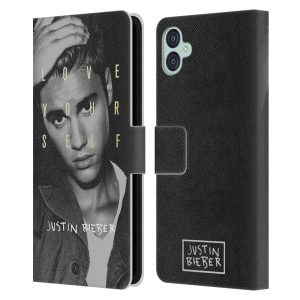 Justin Bieber Purpose B&w Love Yourself Leather Book Wallet Case Cover For Samsung Galaxy M04 5G / A04e