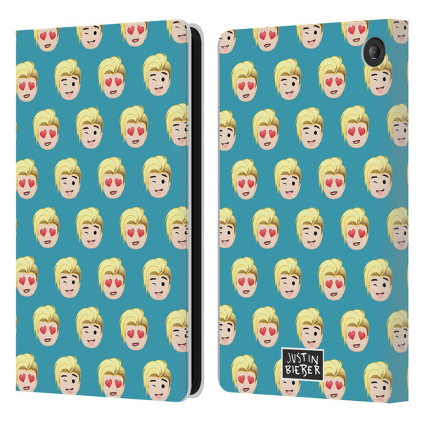 Justin Bieber Justmojis Patterns Leather Book Wallet Case Cover For Amazon Fire 7 2022