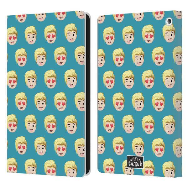 Justin Bieber Justmojis Patterns Leather Book Wallet Case Cover For Amazon Fire HD 8/Fire HD 8 Plus 2020