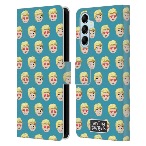 Justin Bieber Justmojis Patterns Leather Book Wallet Case Cover For Samsung Galaxy M14 5G