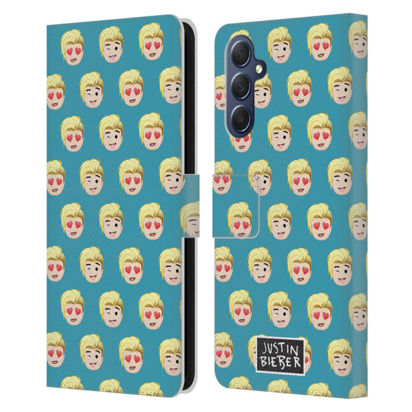 Justin Bieber Justmojis Patterns Leather Book Wallet Case Cover For Samsung Galaxy M54 5G