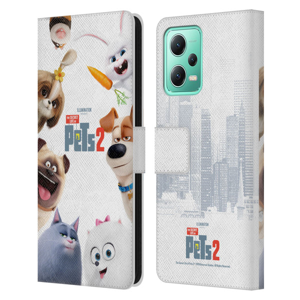 The Secret Life of Pets 2 Character Posters Group Leather Book Wallet Case Cover For Xiaomi Redmi Note 12 5G