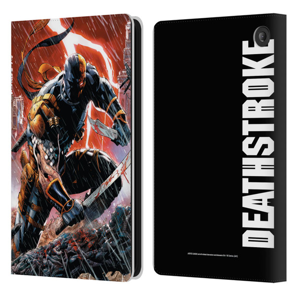 Justice League DC Comics Deathstroke Comic Art Vol. 1 Gods Of War Leather Book Wallet Case Cover For Amazon Fire 7 2022