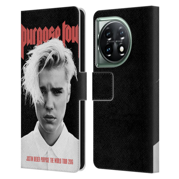 Justin Bieber Tour Merchandise Purpose Poster Leather Book Wallet Case Cover For OnePlus 11 5G