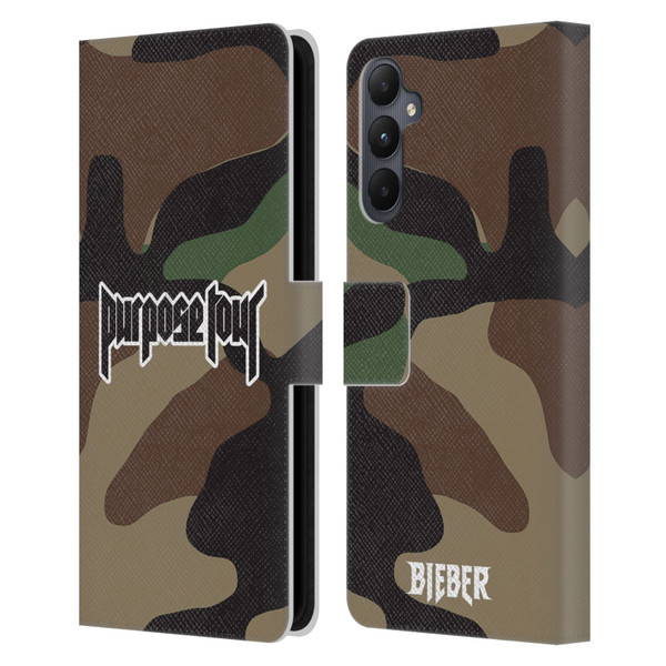 Justin Bieber Tour Merchandise Camouflage Leather Book Wallet Case Cover For Samsung Galaxy A05s